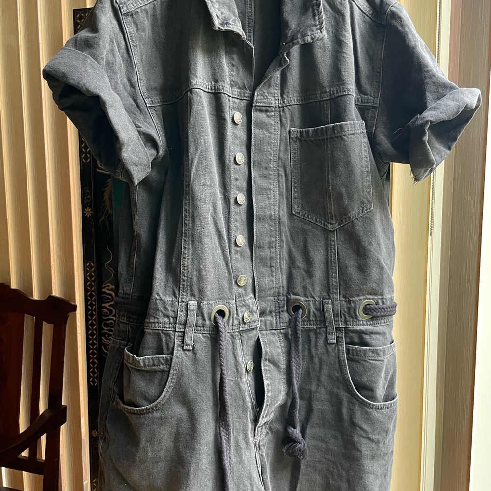 We The Free faded black Denim Jumpsuit